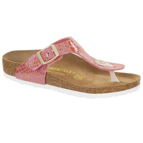 Birkenstock Gizeh Women’s 11 US 42 EU Snake Metallic Pink Rose Gold Sandals NWOB - Picture 2 of 16